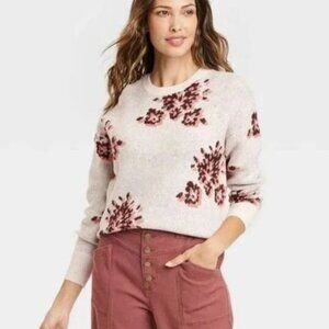 Knox Rose Cottagecore Grandma Floral Sweater Ladies XXL NWT Boho Comfy Weekends